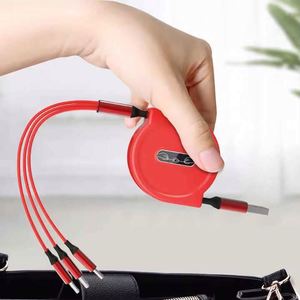 Three-In-One Liquid Data Customized Advertising Gift Logo Fast Charge 3A Telescopic Drag Three <b>Charging</b> <b>Cable</b> - Product Image 4