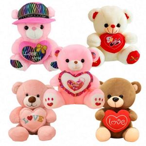 Vente en gros de mini ours en peluche en forme de cœur de 20 cm, personnalisé, doux, rembourré en coton PP, pour anniversaire, Saint-Valentin - Product Image 1