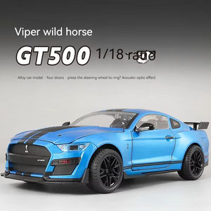 Modèle en alliage moulé sous pression <span class=keywords><strong>1</strong></span>:18 Ford <span class=keywords><strong>Mustang</strong></span> GT500 Modèle de voiture en métal avec portes décoratives ouvertes Jouet pour enfants - Product Image 3