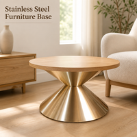 Pieds de table évasés en acier inoxydable sur mesure, base robuste pour table basse, table à manger, table d'appoint, verre, marbre, bois, métal OEM