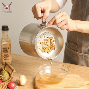 304 acier inoxydable voyage bouilloire cuisson huile filtre pot cuisine bacon graisse conteneur avec passoire ménage <span class=keywords><strong>friteuse</strong></span> - Product Image 6
