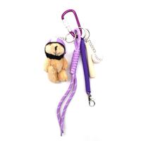 Couple créatif porte-clés en peluche décorations mignon pendentif tissé polyester lanière casque ours sac charme en gros