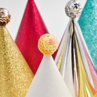Chapeau d'anniversaire en carton doré irisé à paillettes pour tous les âges, idéal pour enfants, bébés et adultes - Vente en gros