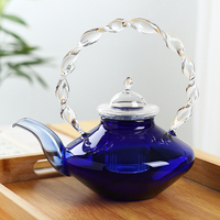 Théière en verre à faisceau de borosilicate écologique, théière artisanale artistique avec filtre, emballage dans une boîte cadeau