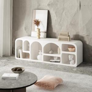 Cremefarbener <span class=keywords><strong>TV</strong></span>-Schrank, bodenstehend, für kleine Wohnzimmer, modernes, minimalistisches Schlafzimmer, Aufbewahrung, nordisches weißes Display, Wohnmöbel - Product Image 3