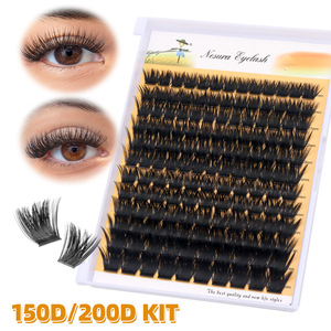 Pestañas Postizas Hechas a Mano, Individuales, DIY, en Racimos, 10+20D 30+40D 60+80D 100+150D, de Seda Natural, Mixtas, 9-14mm, Pestañas en Abanico - Product Image 1