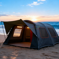 Tente de camping gonflable facile à installer, imperméable et coupe-vent, pour toutes les saisons, tente d'air en Oxford pour l'extérieur, avec fenêtres et portes en maille