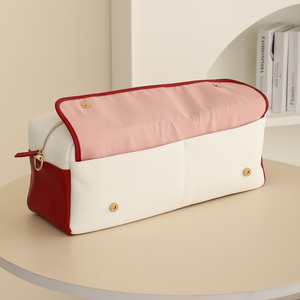 Tas bahu tali dapat disesuaikan, tas Mahjong, tas bahu tali dapat disesuaikan, tas ransel perjalanan tahan lama kanvas merah dan putih - Product Image 6