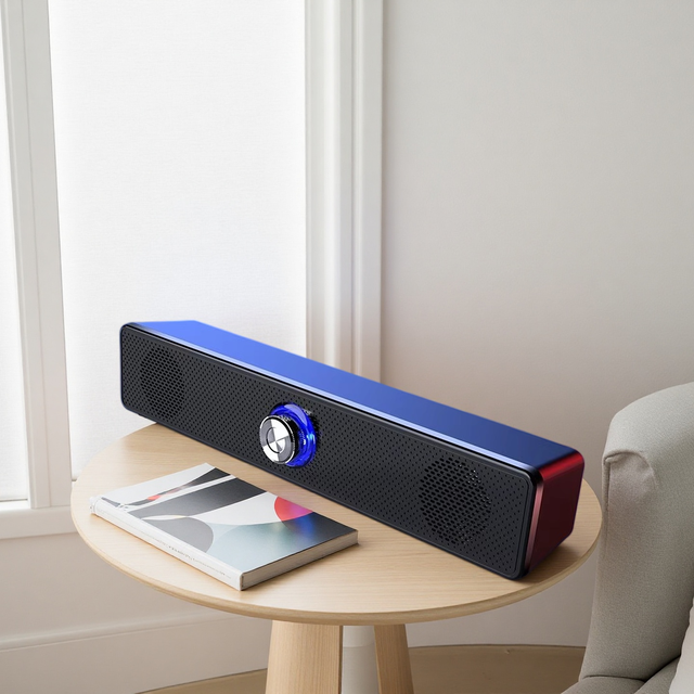 Computer Bluetooth Desktop Speaker Wireless Wired Home Audio Independent Knob Stereo Surround Cool LED