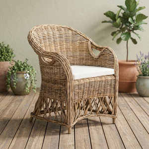 Sillón FRENCHIE KUBU en Oferta, Hecho a Mano con Ratán Natural, Acogedor y Moderno, Muebles de Exterior Cómodos para Ocio, Hoteles y Parques - Product Image 3