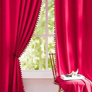 Amity <span class=keywords><strong>Rideau</strong></span> occultant en polyester design personnalisé pour hôtel <span class=keywords><strong>Rideau</strong></span> de chambre <span class=keywords><strong>à</strong></span> coucher et de salon avec boule <span class=keywords><strong>à</strong></span> franges - Product Image 3