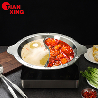 Haute qualité en acier inoxydable or jante soupe épicée marmites Double faveur Shabu marmites grande capacité marmites avec diviseur
