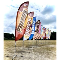 Promotion : Drapeaux Plume Personnalisés pour Extérieur, Bannières Publicitaires 6M, Mini Poteaux Goutte d'Eau, Piquets de Sol pour Fabricants de Guangzhou