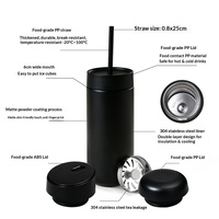 Coffret Cadeau 3-en-1 : Tasses à Café 12oz et 16oz, Gobelet Isotherme en Acier Inoxydable SS304, Thermos Sous Vide, Une Tasse Trois Couvercles, 450ml, Double Paroi, avec Paille