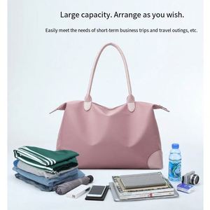 Bolso Tote Impermeable de Oxford con Ribete de Cuero, Gran Capacidad, Asa Superior, Bolso de Hombro para Trabajo y Viajes - Product Image 2