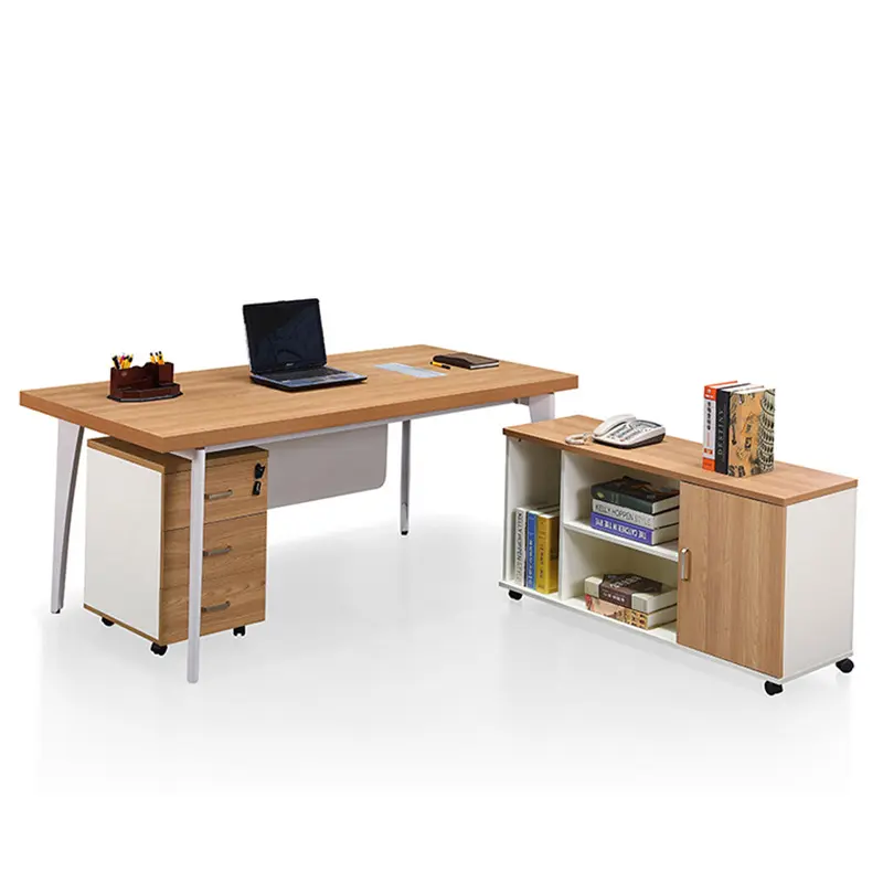 Mesa de escritório simples e moderna para gerente e supervisor, mesa de aço para escritório