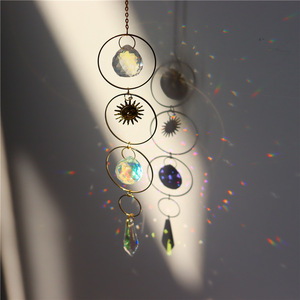 Moon and Stars Crystal Sun Catcher-Colgante <span class=keywords><strong>de</strong></span> prisma <span class=keywords><strong>de</strong></span> jardín con luz-Adorno colgante coleccionable - Product Image 5