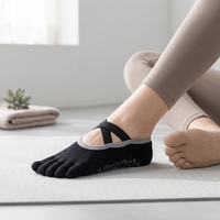 Chaussettes de yoga et de Pilates printemps-été à 5 doigts, fines, respirantes, anti-frottement, en coton, antidérapantes, avec sangle, pour fitness et ballet, vente en gros personnalisée