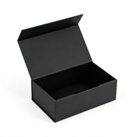 Boîte à bijoux magnétique en papier recyclable avec logo personnalisé, finition mate élégante et gaufrage pour emballage cadeau