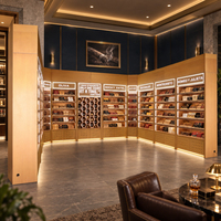 Armoire à cigares en bois de cèdre espagnol avec humidificateur, lumière LED, humidor à cigares, grande capacité, armoire de présentation de cigares