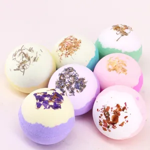 Wholesale Bath Ball Bombs Rich Bubbles Body Skin Care Bath Bomb Natural with Flower Birthday Christmas Perfect Gifts for Women