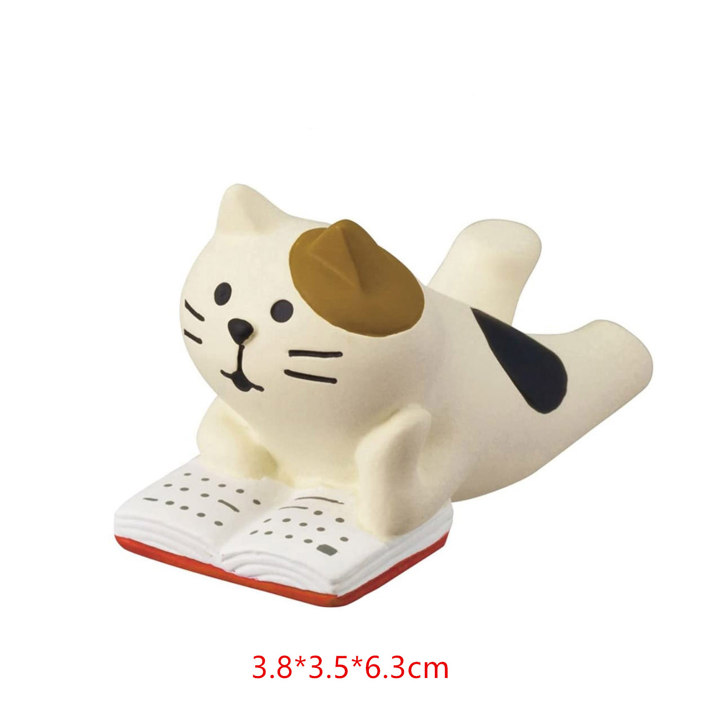 Lying down reading cat