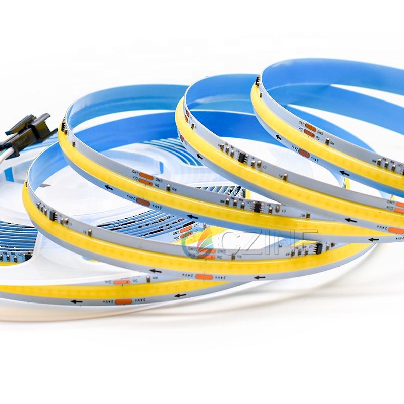 12V 24V 10mm 620NM 525NM 460NM Ws2811 SPI Control Full Color RGBIC 720leds/m Addressable Flexible Smart Cob Led Strip