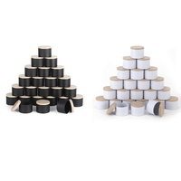 Boîte cylindrique en fer blanc mat noir et blanc de 4 oz avec couvercle en bois grainé pour bougies parfumées, fabrication de pots à bougies, emballage cadeau, vente en gros