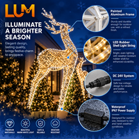 Sculpture lumineuse de renne sautant de 250 cm de haut Luming Amazing avec structure en aluminium pour motif lumineux de Noël