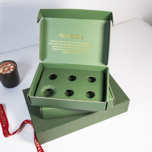 Boîte d'emballage d'expédition en papier kraft pour bougie parfumée verte en gros, boîte pliante personnalisée imprimée, boîte d'expédition pour bougie de camionneur - Product Image 2