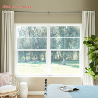 Ventana Corredera Horizontal de Doble Hoja de Aleación de Aluminio con Doble Acristalamiento, Diseño Rústico para Cocina y Sala de Estar