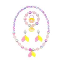 Ensemble de bijoux sirène pour filles, ensemble de boucles d'oreilles et collier sirène pour filles, ensemble de bijoux pour Halloween, Noël, cadeau d'anniversaire