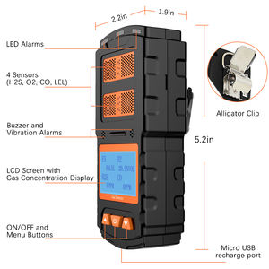 휴대용 4 대 1 가스 감지기 가연성 산소 이산화황 탄소 가스 분석기 - Product Image 5