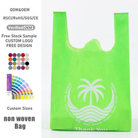 Sac de courses personnalisé avec logo, écologique, à poignées, motif lettres, en tissu non tissé recyclable, plusieurs tailles