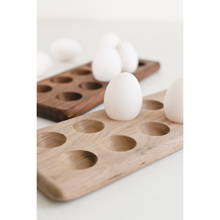 Shende Wooden Egg Tray Box Egg Holder Stand for 10 Eggs