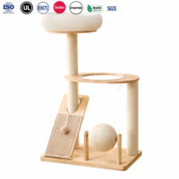 Tour pour chat de Noël moderne et luxueuse de 38,5 pouces, en bois écologique, pour intérieur, avec condo en sisal, zone d'escalade et griffoir