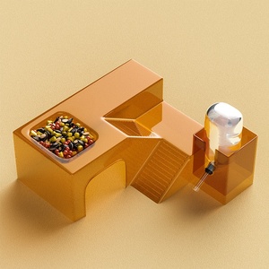 Plateforme de cage pour <span class=keywords><strong>hamster</strong></span> avec nid panoramique transparent, petite villa pour animaux de compagnie, bouteille d'eau, gamelle et accessoires décoratifs - Product Image 1