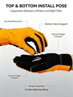Gants de travail antidérapants en tissu orange avec paume et dos protecteurs pour le jardinage, la construction et l'industrie