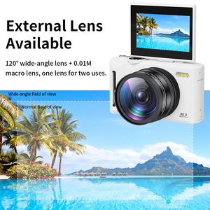 กล้องดิจิตอลเรโทร 5k 80MP หน้าจอพลิก 3.0 นิ้ว ซูมดิจิตอล 18 เท่า ออโต้โฟกัส เซ็นเซอร์ CMOS รองรับการ์ด TF แบตเตอรี่ลิเธียม กล้องวิดีโอขนาดกะทัดรัด - Product Image 3