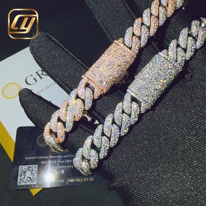 Pulsera de Plata de Ley 925 con Moissanita VVS, Pasa el Test de Diamantes, 12MM, Joyería Hip Hop, Certificado GRA, Pulsera de Eslabones Cubanos - Product Image 5