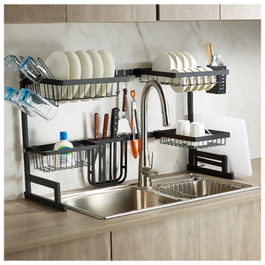 Rack Plate Home Used Cabinet Kitchen Stainless Steel Dish Rack With Over The Double Sink Drying Plate Rack