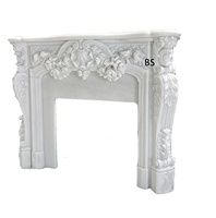 Décoration moderne de villa et d'hôtel Manteau de cheminée en marbre blanc sur pied Srround