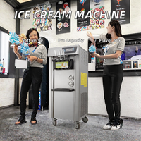 Machine à glace verticale électrique professionnelle en gros, automatique, 3 saveurs, pour usage domestique, snack-bars et chariots de vente ambulante