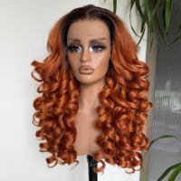 Perruque synthétique Latisha, mélange de fibres résistantes à la chaleur, boucles françaises blondes, sans colle, avec dentelle frontale HD