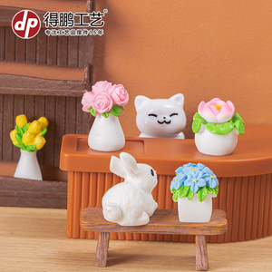 Dp Miniature Resin Flower Pots Floral Decor For Home Desktop Display - Product Image 4