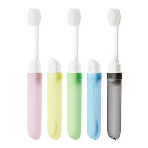 Brosse à dents pliante portable à poils souples, compacte, multicolore, petite tête, pour voyage, adulte - Product Image 3