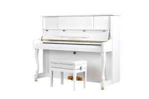 <span class=keywords><strong>Pianoforte</strong></span> Verticale Bianco Professionale CARNALL UP-126 in Legno Massello di Mogano, <span class=keywords><strong>Pianoforte</strong></span> Acustico Ecologico a 88 Tasti con Logo Personalizzato - Product Image 1