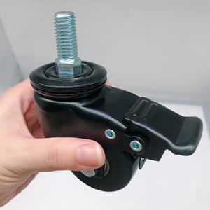 Rueda giratoria de doble bola <span class=keywords><strong>para</strong></span> <span class=keywords><strong>mesa</strong></span>, estilo lujoso, 50mm, 2 pulgadas, 150kg, PP PO, modificada, negra - Product Image 2