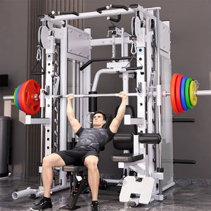 Station de <span class=keywords><strong>musculation</strong></span> multifonctionnelle unisexe pour <span class=keywords><strong>la</strong></span> <span class=keywords><strong>maison</strong></span>, équipement de fitness complet avec machine Smith en acier pour les exercices de <span class=keywords><strong>musculation</strong></span> des épaules, du dos, de <span class=keywords><strong>la</strong></span> poitrine et des jambes - Product Image 1