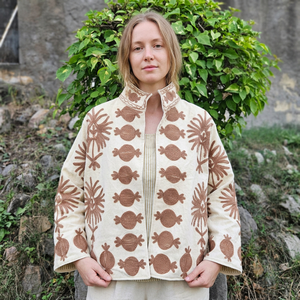 Chemise de nuit imprimée pour femme à col mandarin, manches longues, en coton et fibre de bambou, décontractée, pour l'été et l'automne, tricotée, idéale comme cadeau - Product Image 1